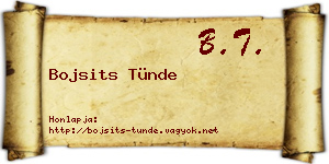 Bojsits Tünde névjegykártya